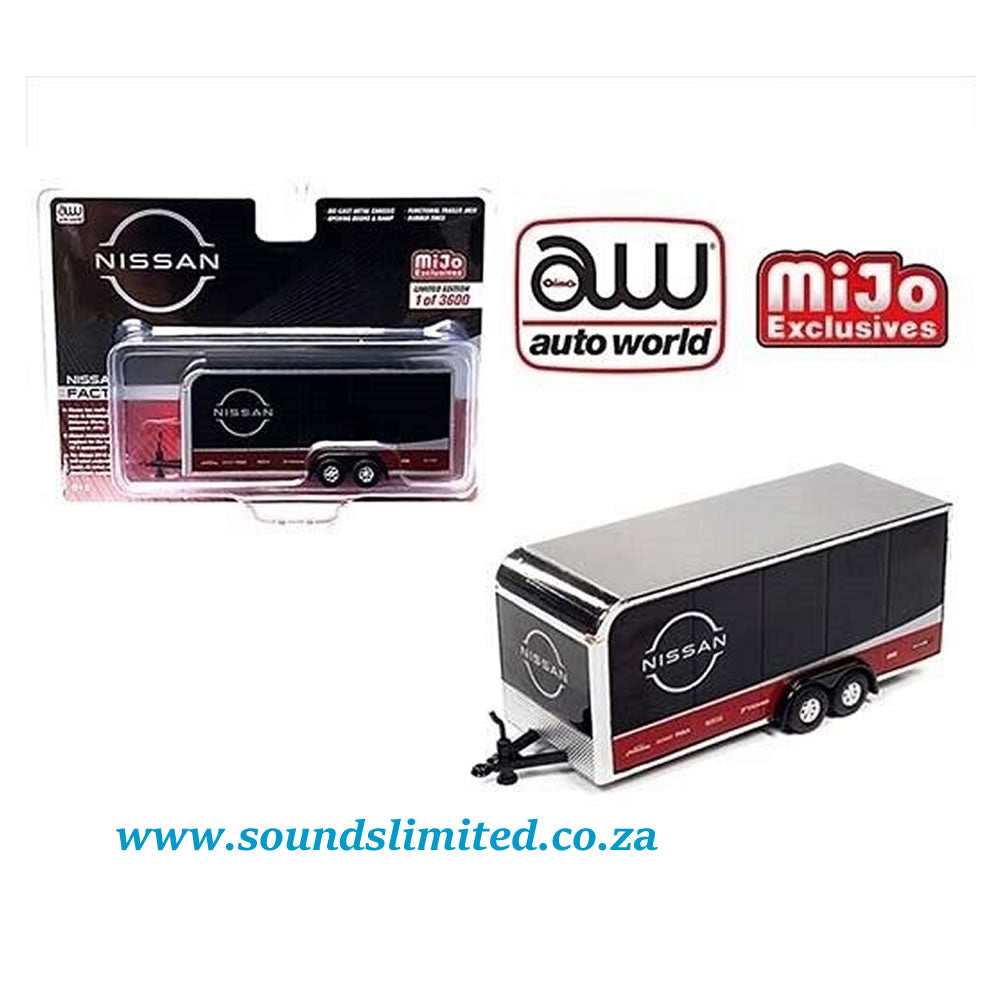 AutoWorld 1:64 Nissan Enclosed Trailer Limited Edition CP7800 Black Model