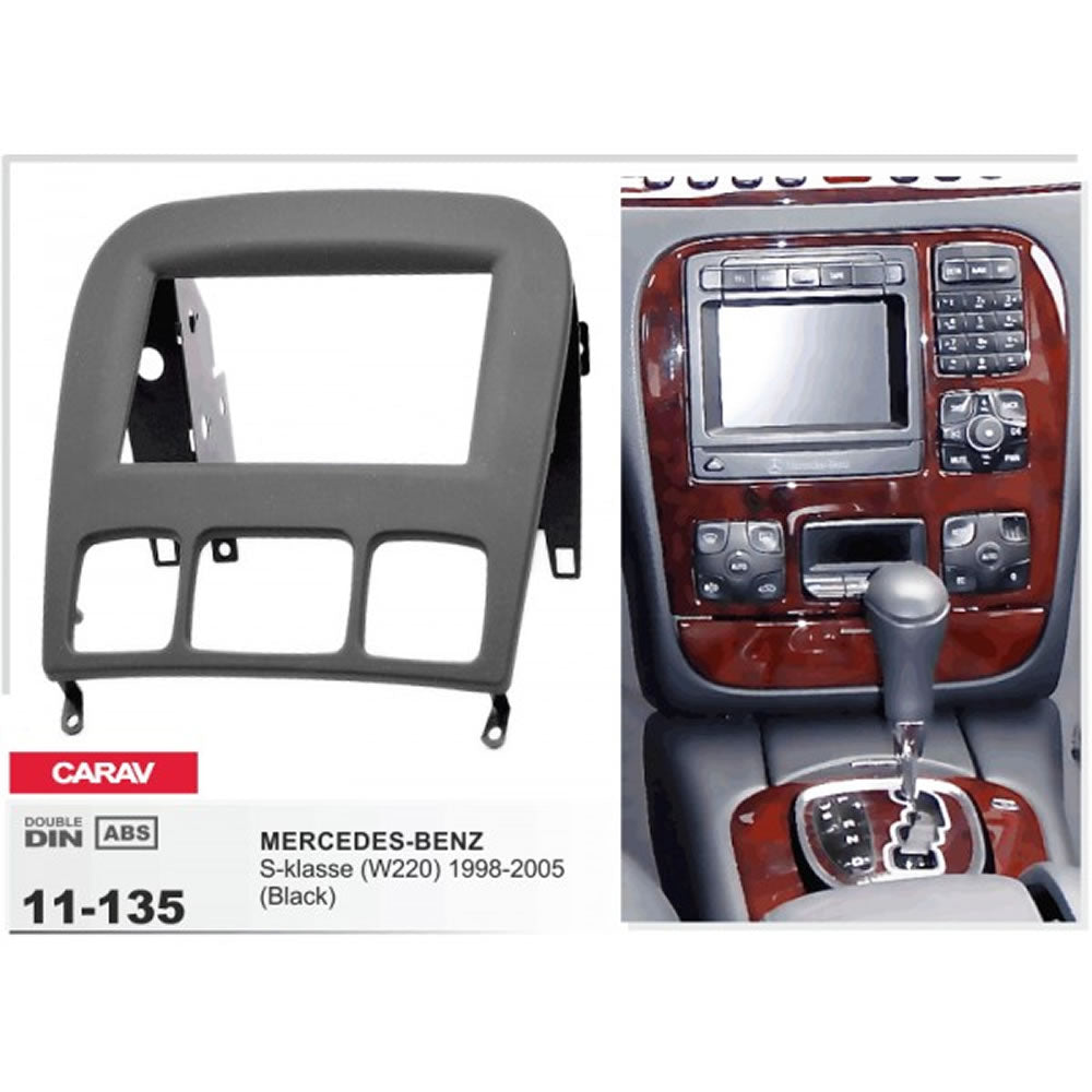 Carav 11-135 MERC S-klasse W220 In Dash Car Radio Trimplate