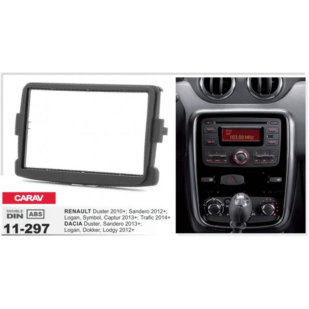 Carav 11-297 Renault Duster, Kwid, Logan, Sandero In-Dash Car audio installation kit (Radio Trim)