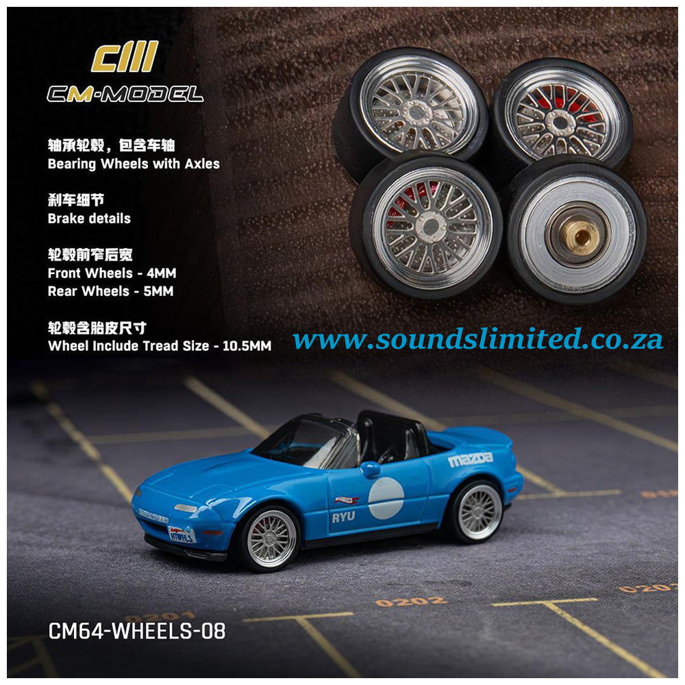 CM Model Custom 1/64 Bearing Wheels with Axles CM64-Wheel-08