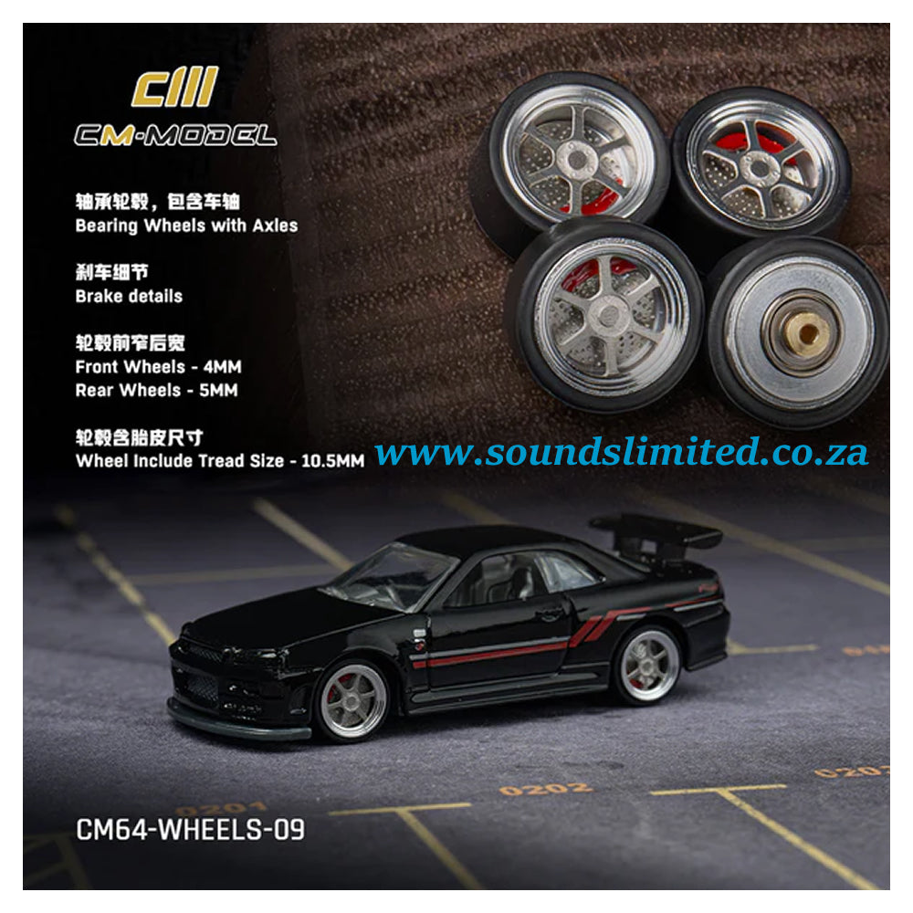 CM Model Custom 1/64 Bearing Wheels with Axles CM64-Wheel-09