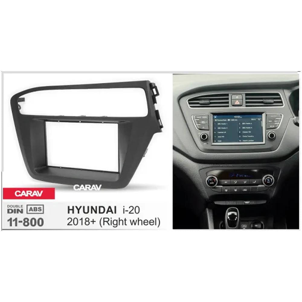 Carav 11-800 Hyundai i-20 2018+ In Dash Car Radio Trimplate