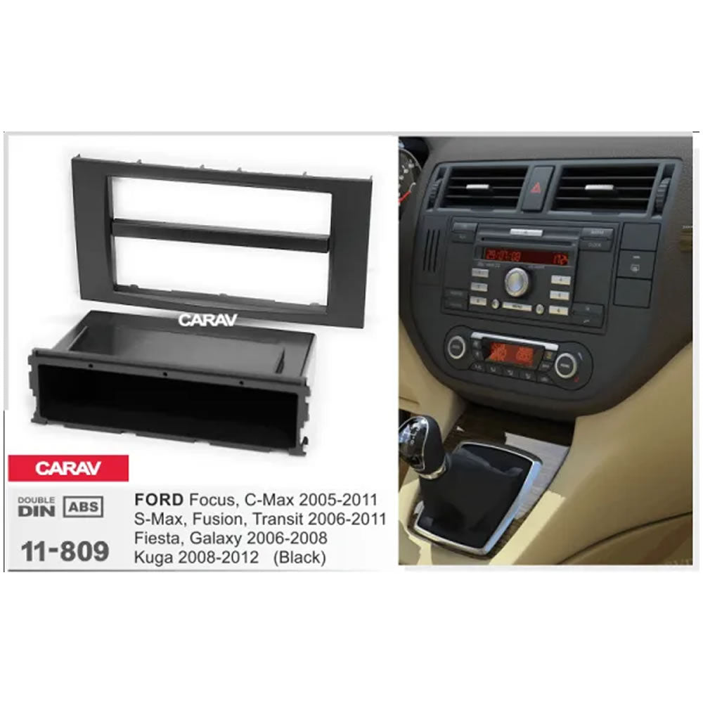 Carav 11-809 Ford Focus, Kuga, Fiesta In-Dash Car audio installation kit (Radio Trim)