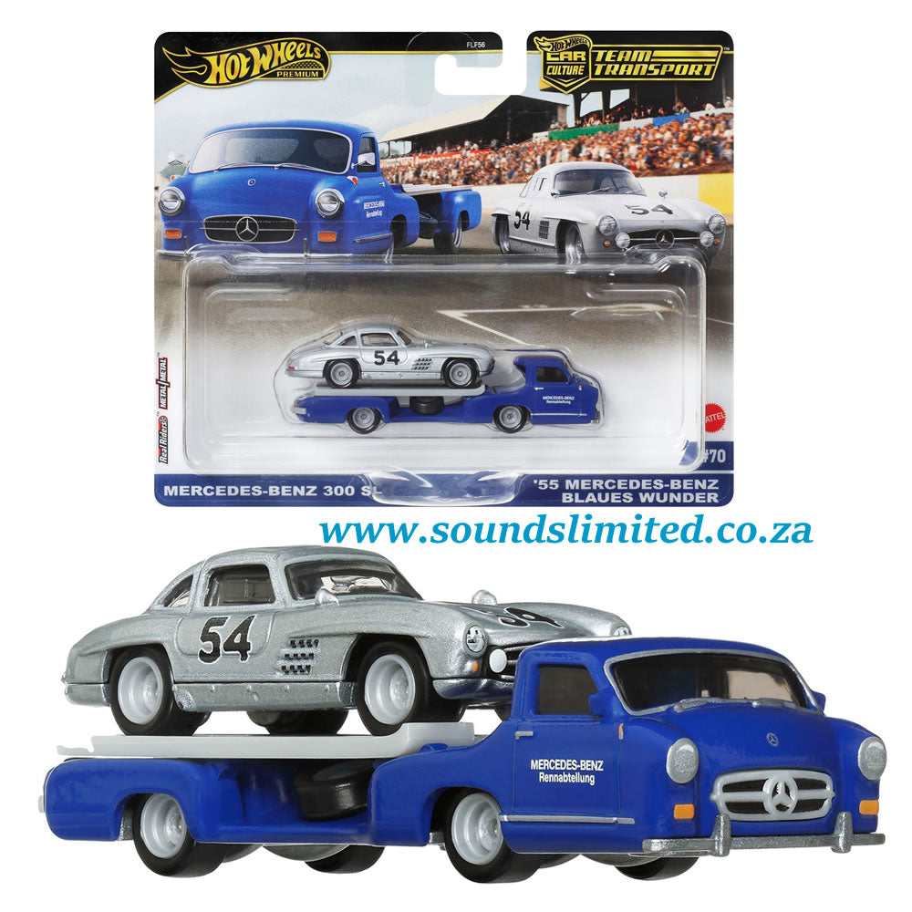 Hot Wheels Premium Car Culture Team Transport #70 - Mercedes-Benz 300 SL & ´55 Mercedes-Benz Blaues Wunder - HRV48