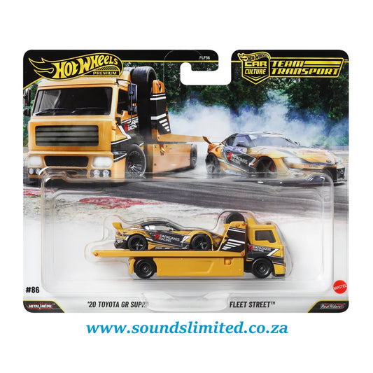 Hot Wheels 2026 Car Culture Team Transport #86 '20 Toyota GR & Supra Fleet Street JHX87