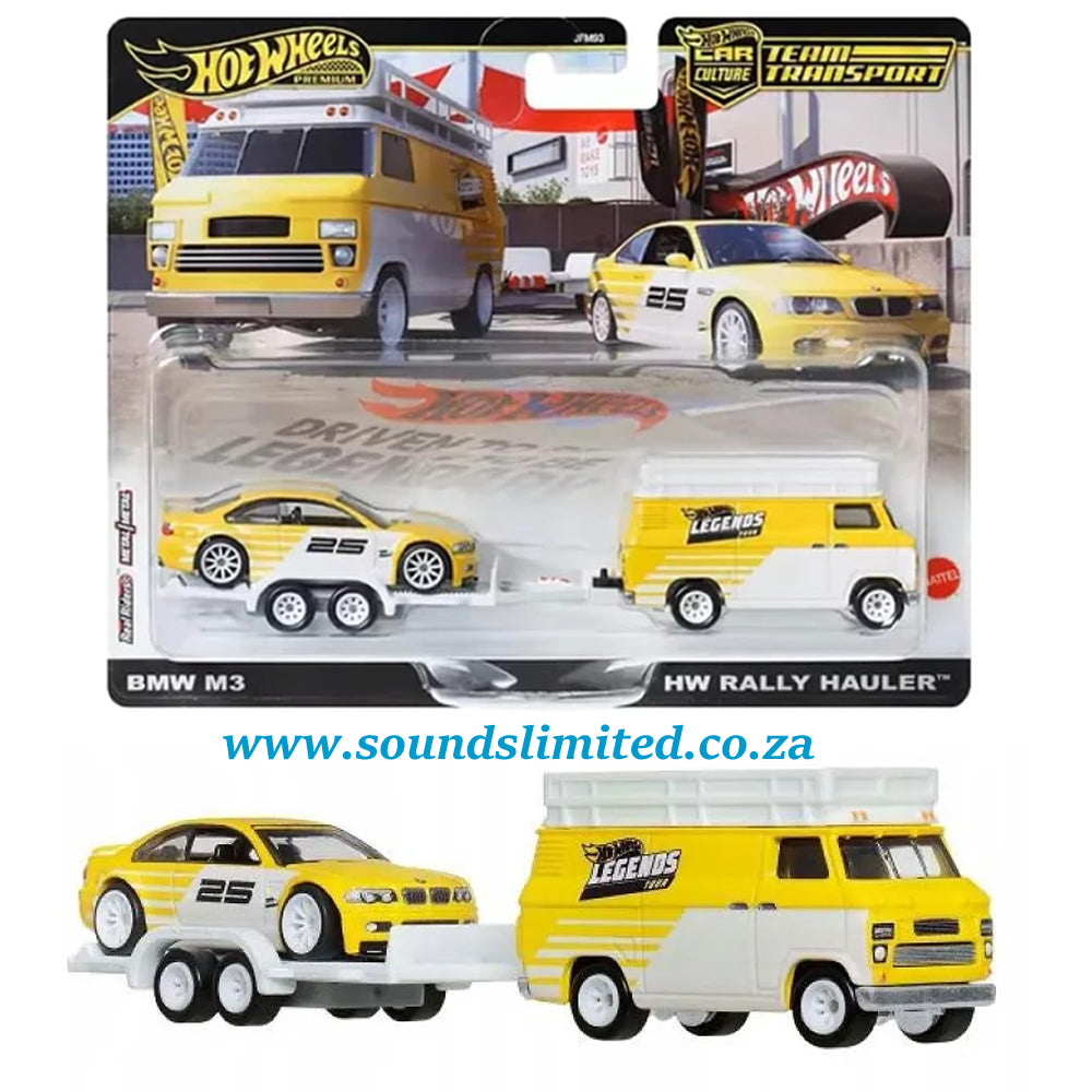 Hot Wheels BMW M3 and HW Rally Hauler Team Transport Legends Tour Premium JFM93