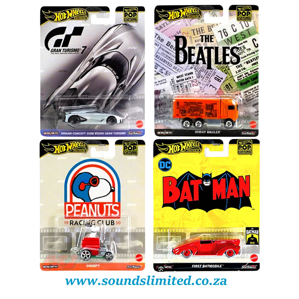 Hot Wheels Pop Culture 2024 Case B Set of 4 HXD63-956B Batman, Snoopy, Beatles, Grand Turismo 7