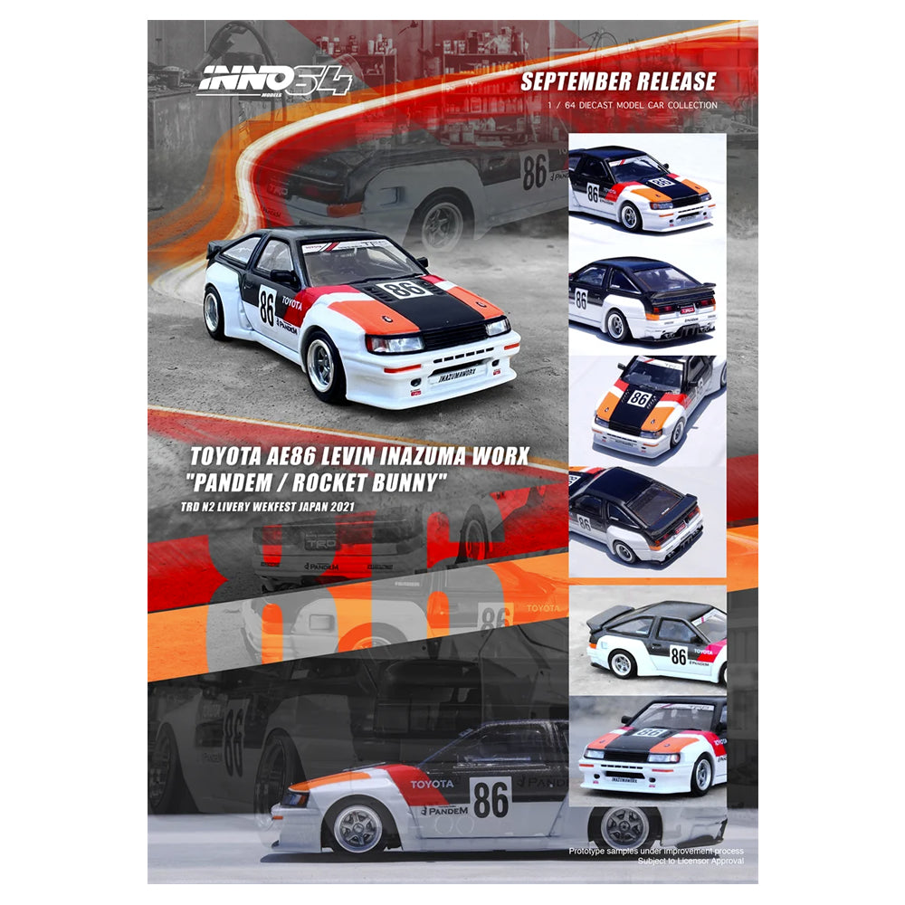 Inno64 Toyota AE86 Levin Inazuma Worx Pandem Rocket Bunny IN64-AE86LP-IWORX