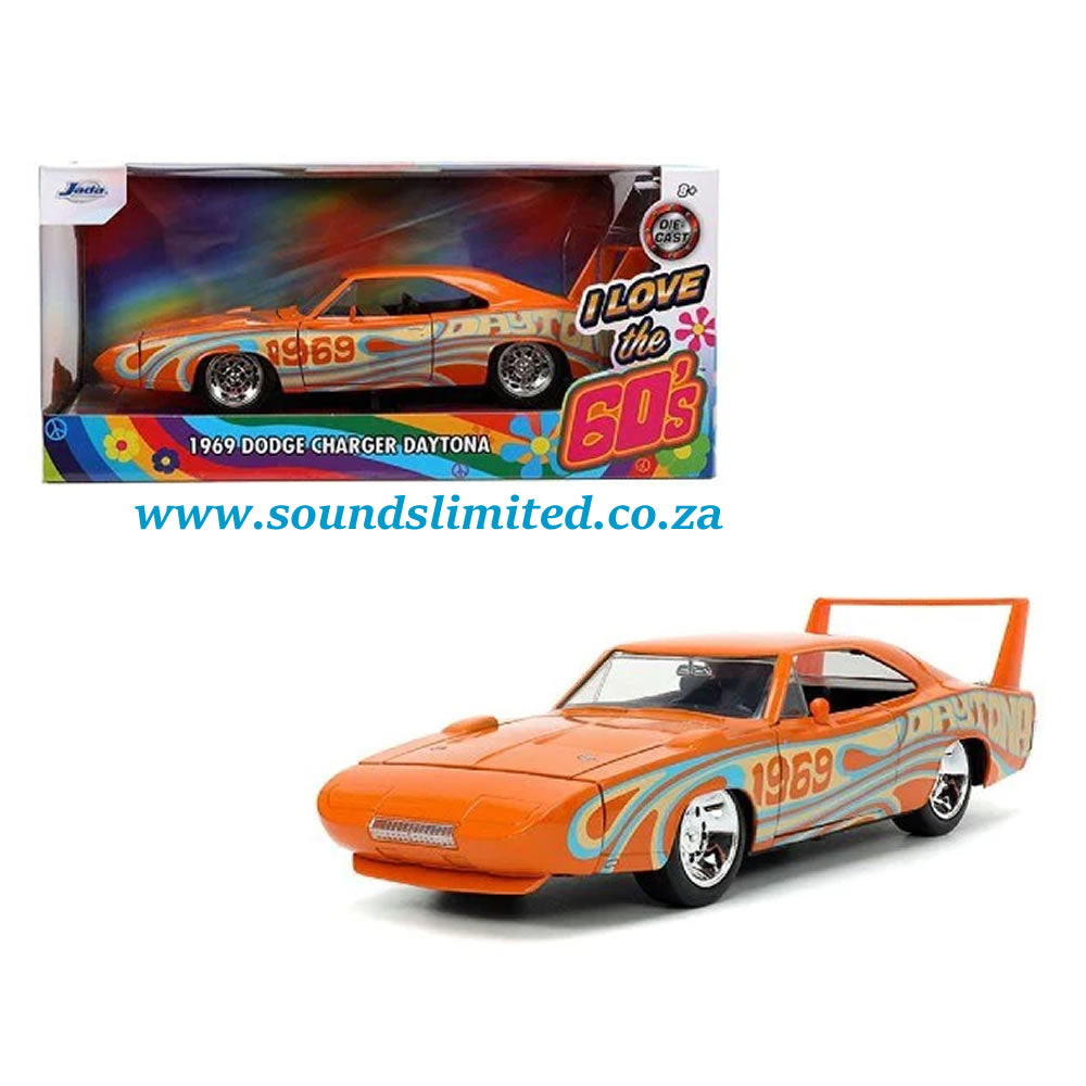 Jada Toys 1/24 1969 Dodge Charger Daytona (Orange) - I Love The 60's #31389
