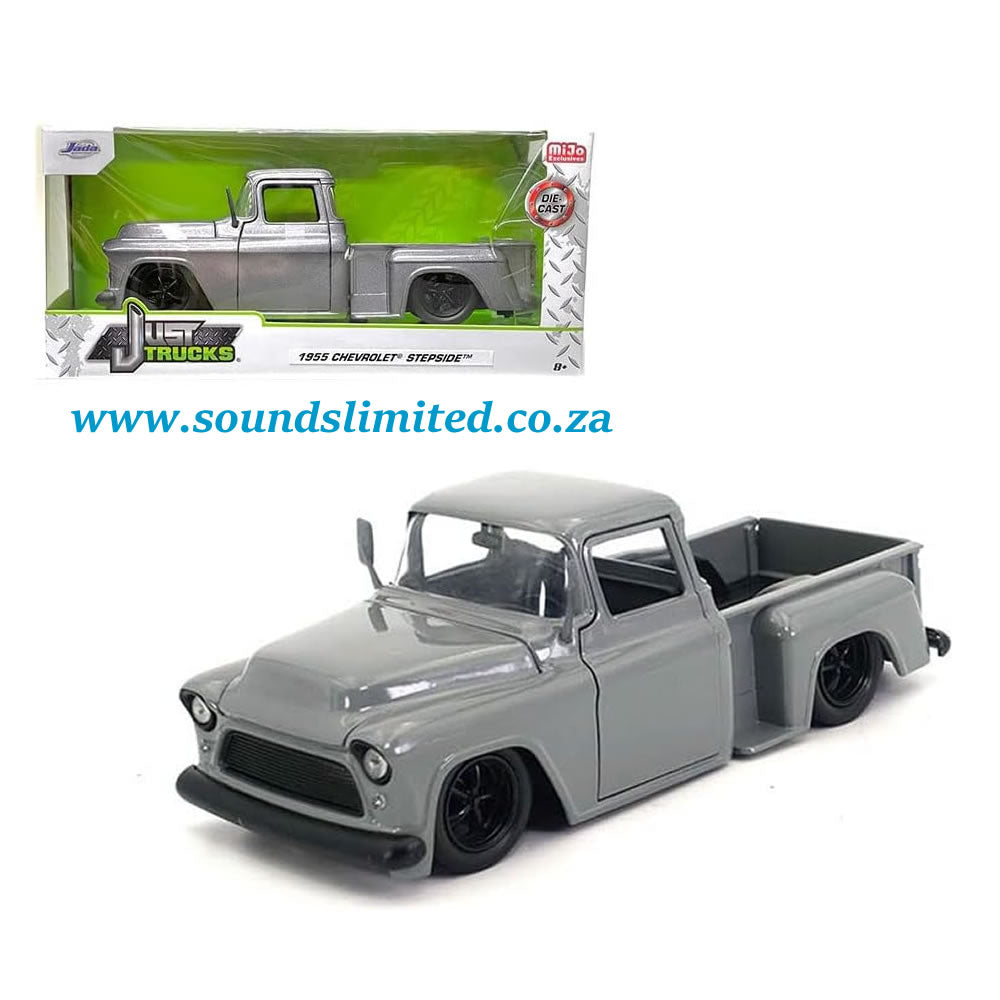 Jada 34296 1955 Chevy Stepside Pickup Truck Gray Just Trucks Series 1/24