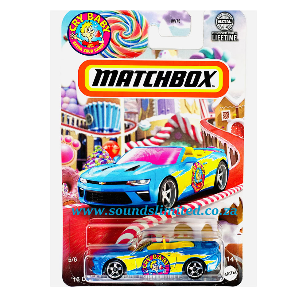 Matchbox '16 Chevy Camaro Convertible Cry Baby Extra Sour Candy 1/64 HVV86