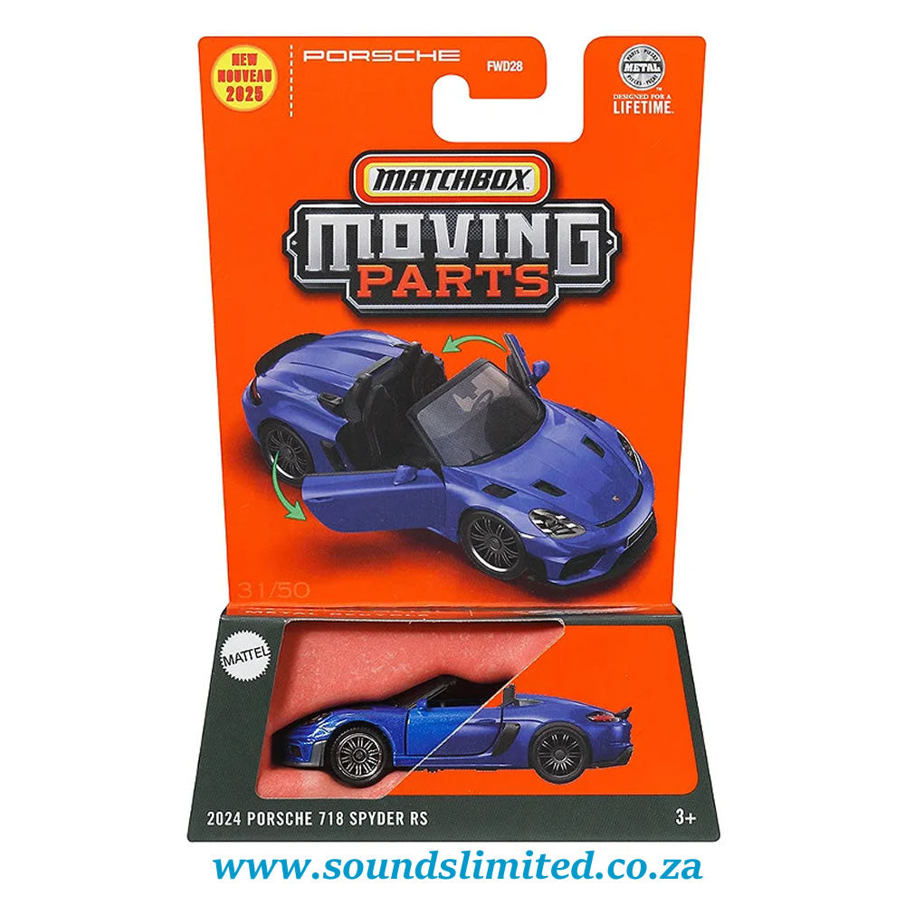 Matchbox Moving Parts 2024 Porsche 718 Spyder RS JBW72