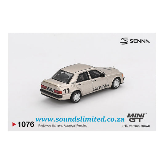 Mini GT #1076 Mercedes-Benz 190 E 2.3-16 #11 Ayrton Senna 1984 Nürburgring Race of Champions with Figure