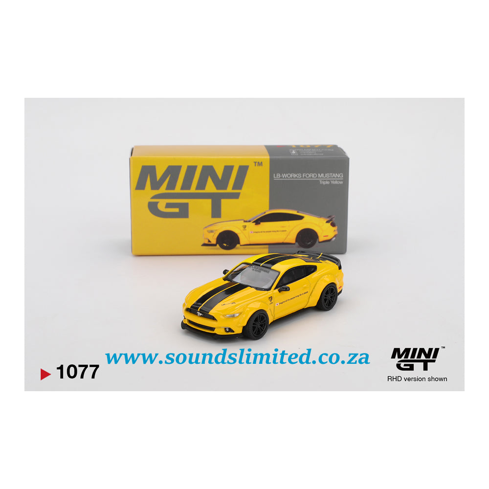 Mini GT #1077 LB-WORKS FORD MUSTANG Triple Yellow