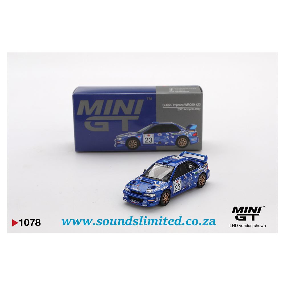 Mini GT #1078 Subaru Impreza WRC99 #23 2000 Acropolis Rally