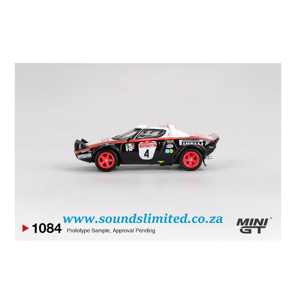 Mini GT #1084 Lancia Stratos HF #4 1978 Rally Sanremo Winner