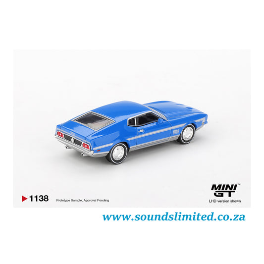 Mini GT #1138 Ford Mustang Mach 1 Grabber Blue