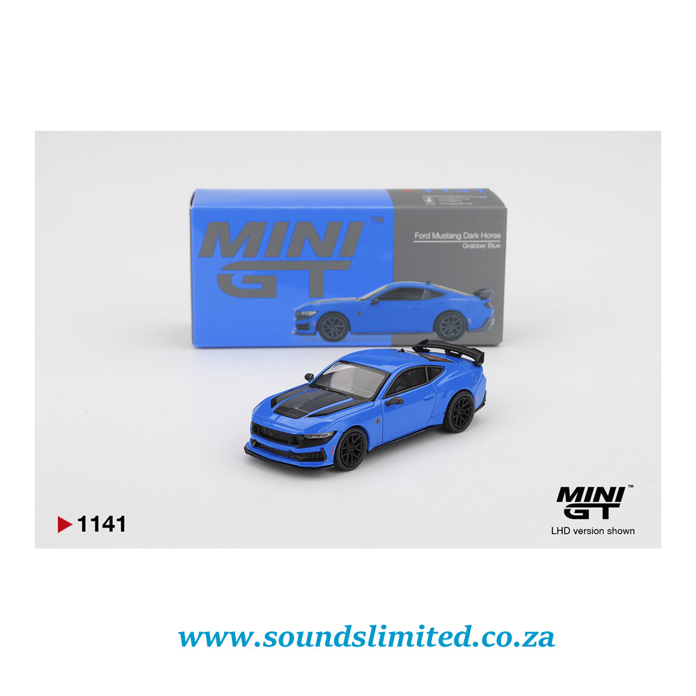 Mini GT #1141 Ford Mustang Dark Horse 2024 Grabber Blue