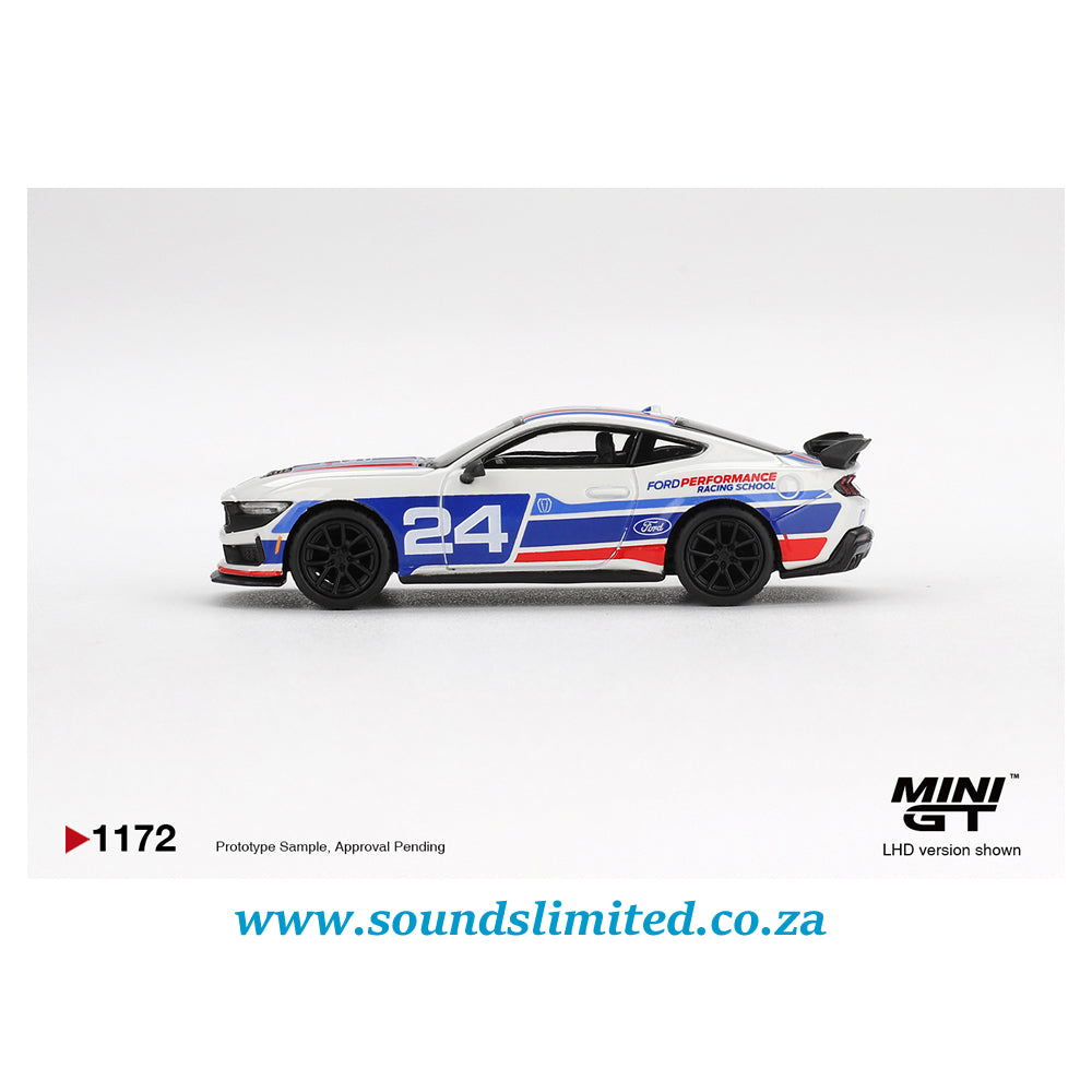 Mini GT #1172 Ford Mustang Dark Horse #24 Ford Performance Racing School