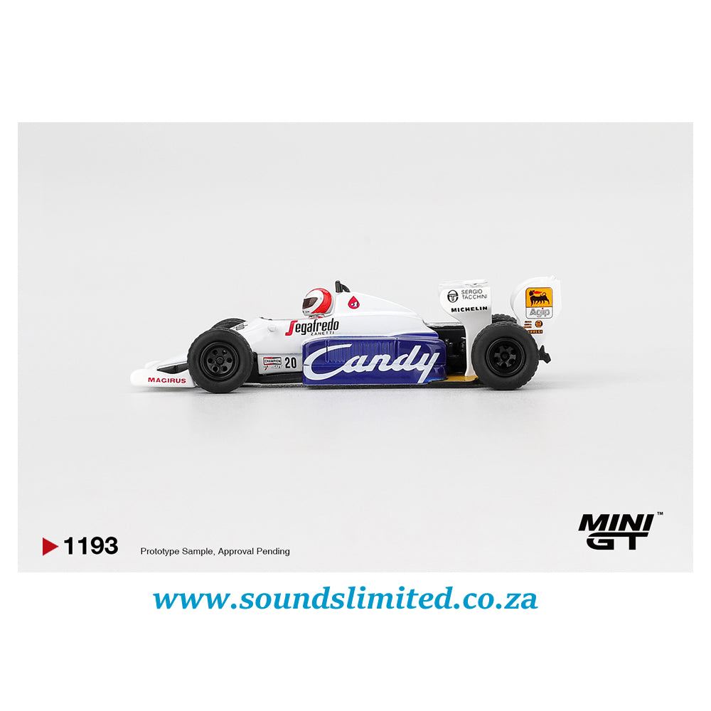 Mini GT #1193 Toleman TG184 #20 Johnny Cecotto 1984 Monaco Grand Prix