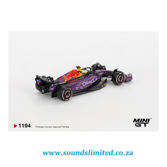 Mini GT #1194 Oracle Red Bull Racing RB19 #1 Max Verstappen 2023 F1 2023 Las Vegas GP Winner
