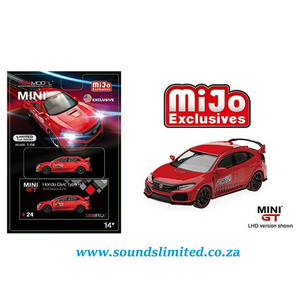 Mini GT #24 2017 Honda Civic Type R (FK8)(Red) Time Attack Challenge (Blister Pack)