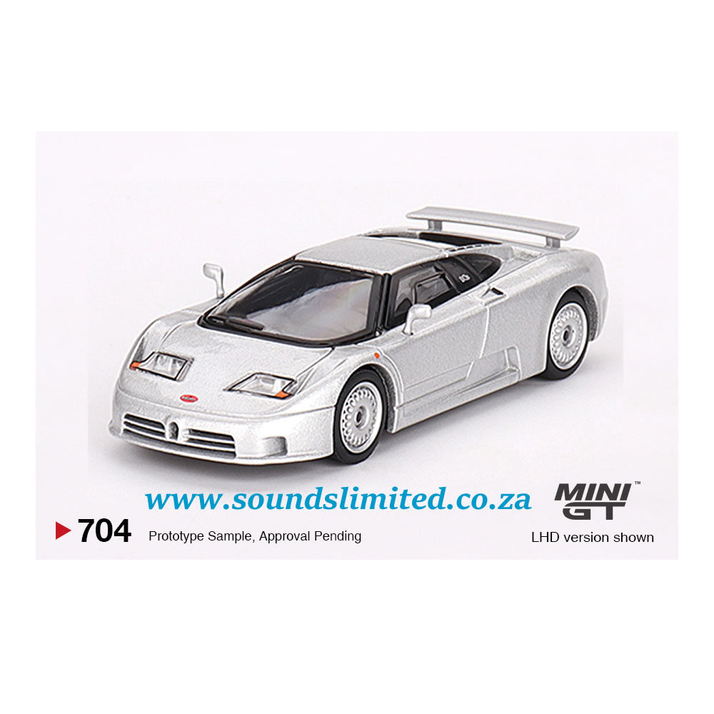 Mini GT #704 Bugatti EB110 GT Grigio Chiaro