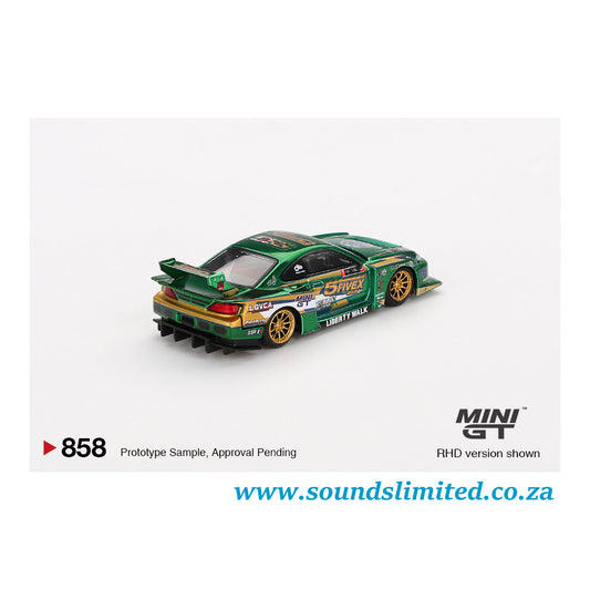 Mini GT #858 Nissan LB-Super Silhouette S15 SILVIA LBWK 2024 Fausto Racing Blister Packaging