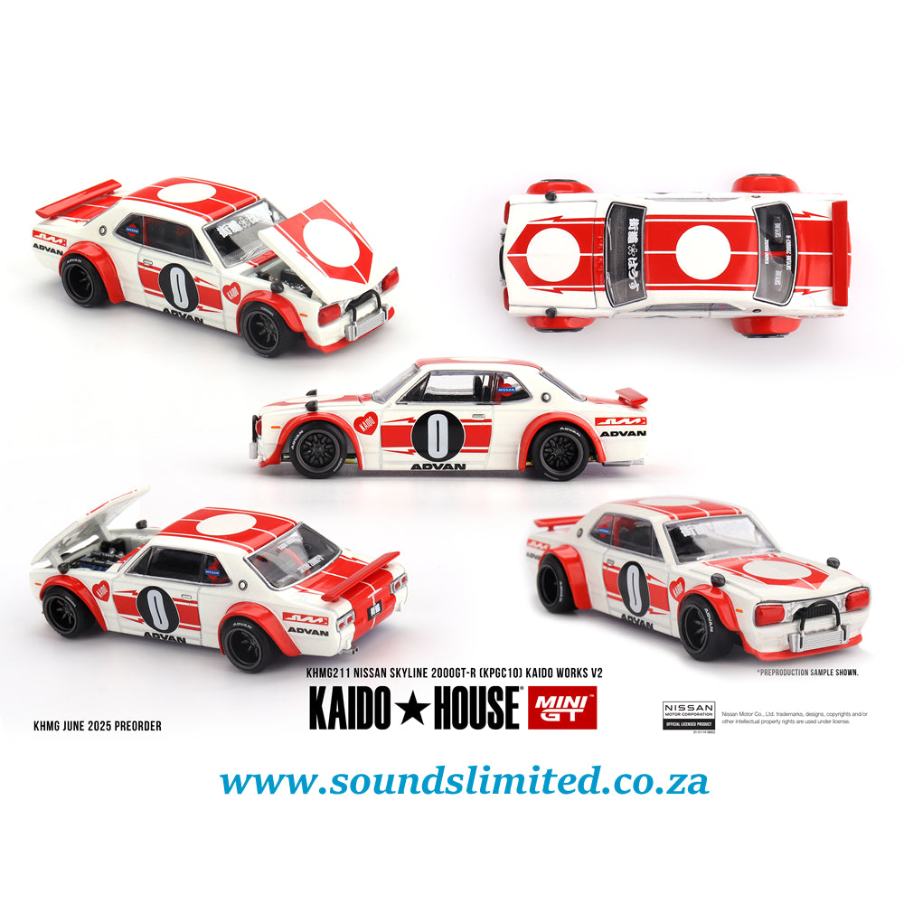 Mini GT KaidoHouse #211 Nissan Skyline 2000GT-R (KPGC10) Kaido Works V2