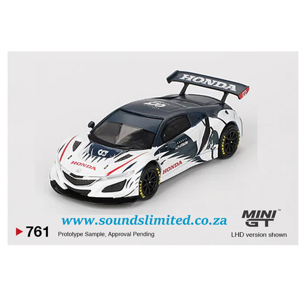 Mini GT #761 Honda NSX GT3 EVO AlphaTauri 2023 Red Bull Formula Nurburgring Yuki Tsunoda