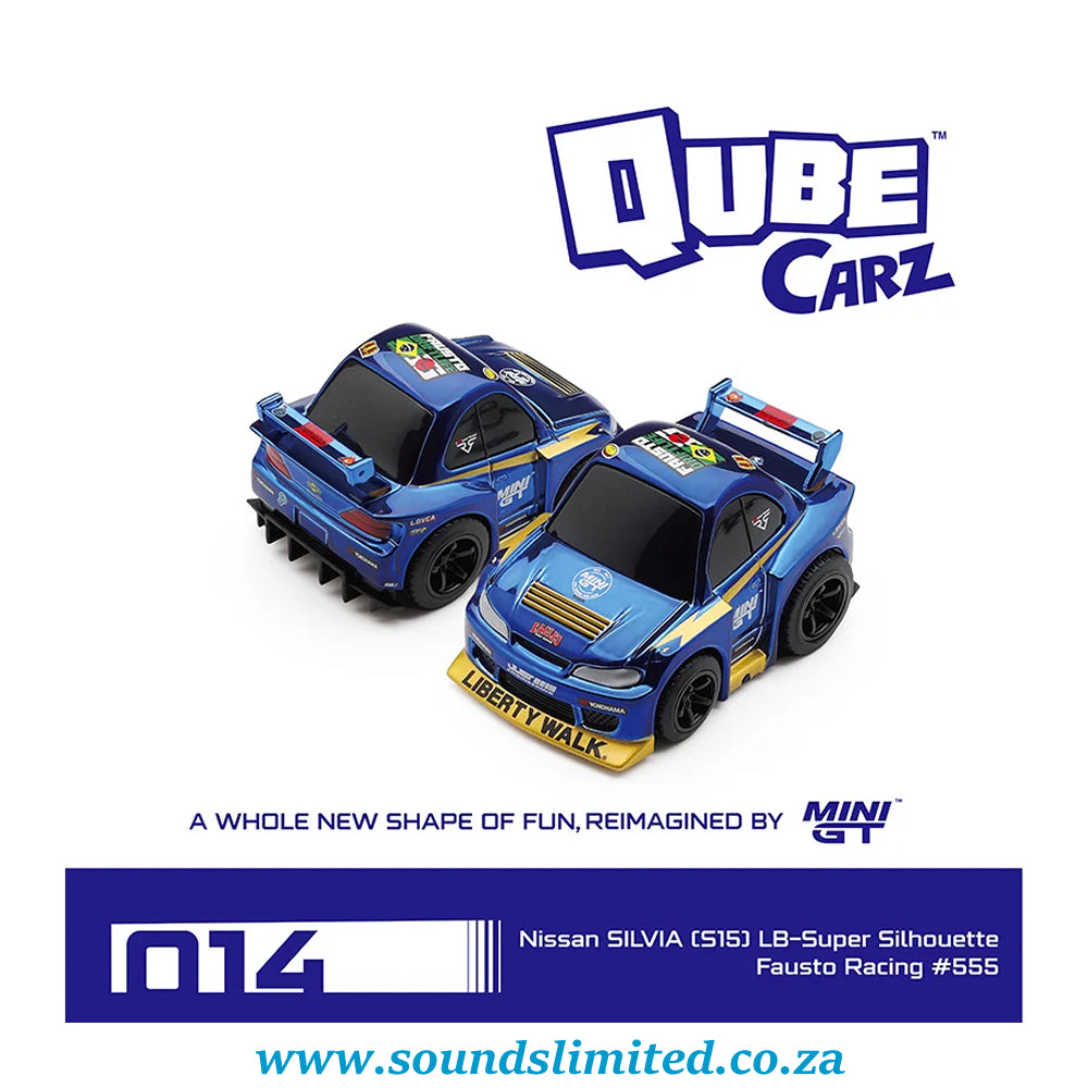 Mini GT Qube Carz #014 Nissan Silvia S15 LB-Super Silhouette Fausto Racing #555 QZ00503
