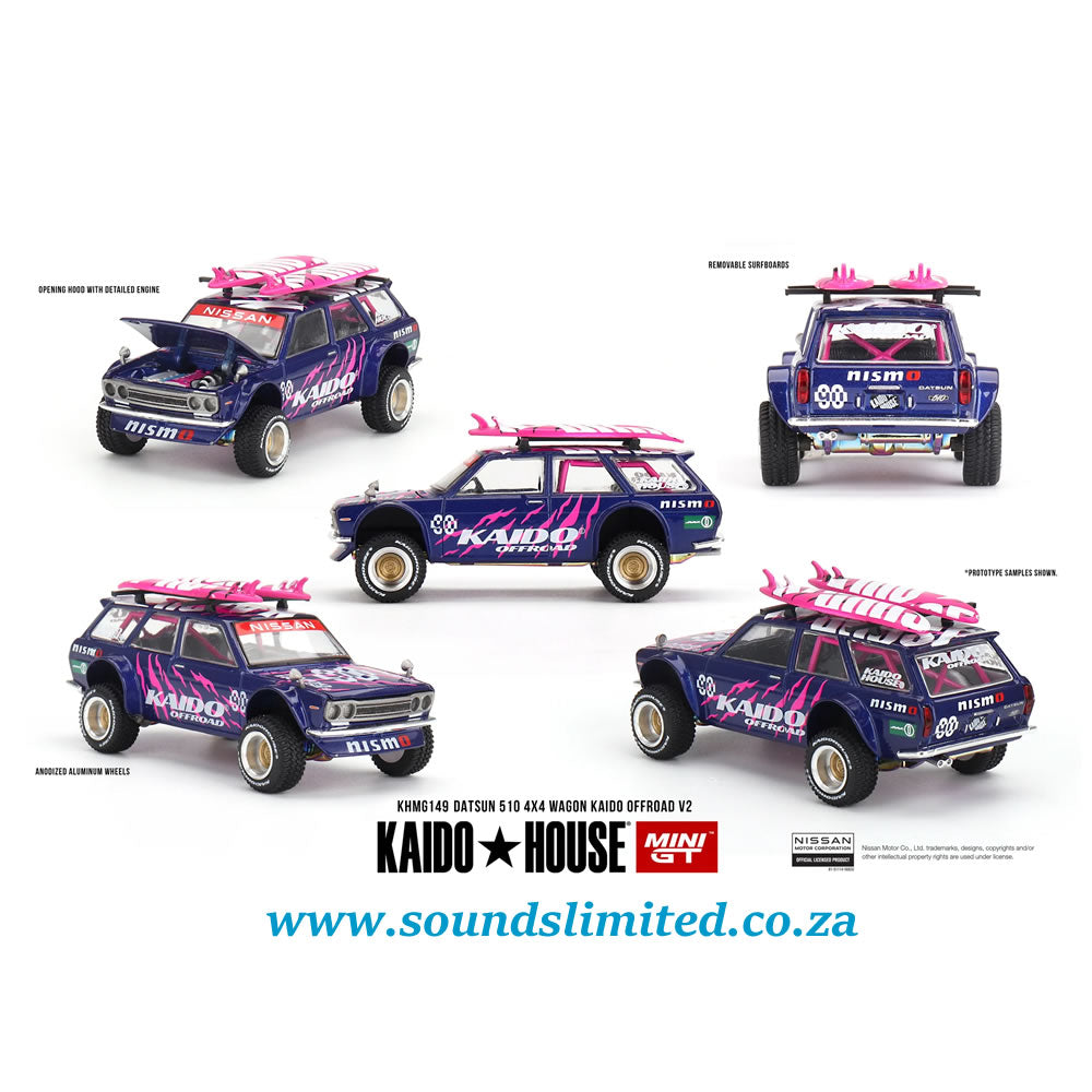 Mini GT x Kaidohouse #149 Datsun 510 4x4 Wagon Kaido Offroad V2