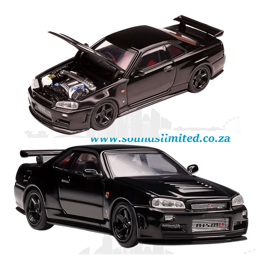 MotorHelix Nissan Skyline Nismo R34 GT-R Z-Tune Black 1/64 M63414
