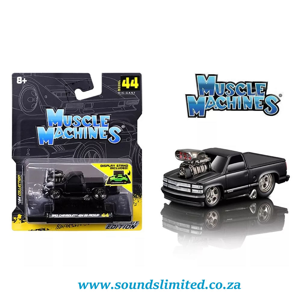 Muscle Machines 1993 Chevrolet 454 SS Pickup Truck Blackout Edition 15584 1/64 #44