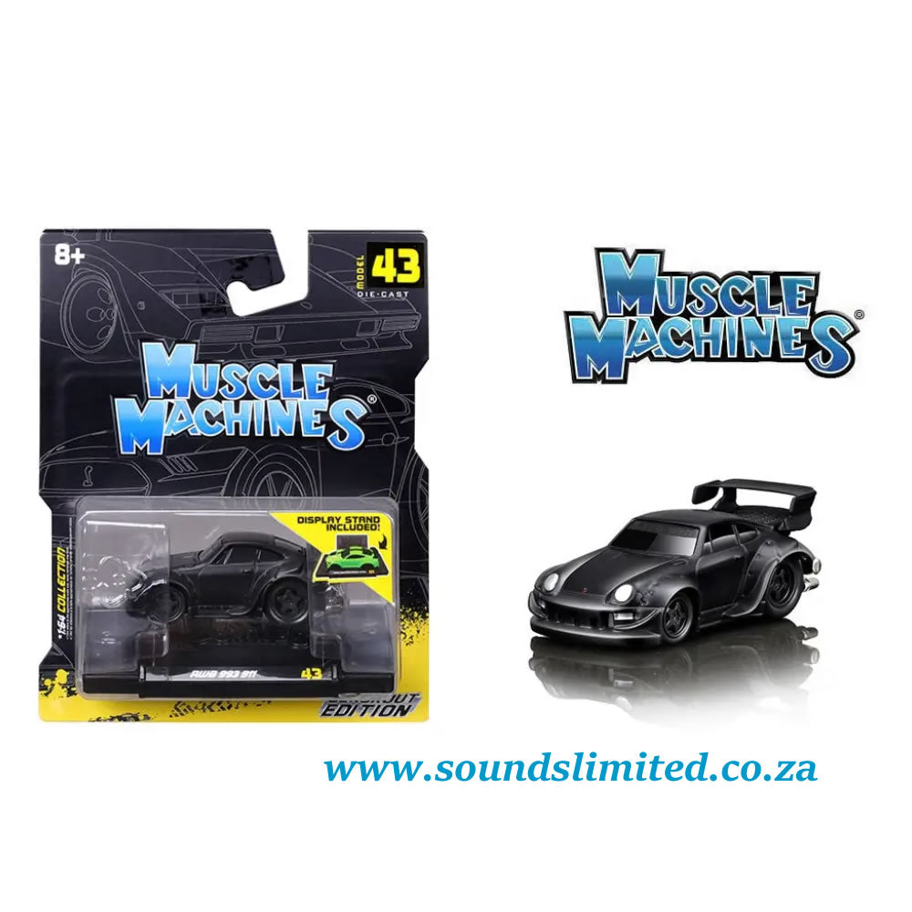 Maisto Muscle Machines RWB Porsche 911 993 1/64 Blackout Edition Matt Black 15583 #43