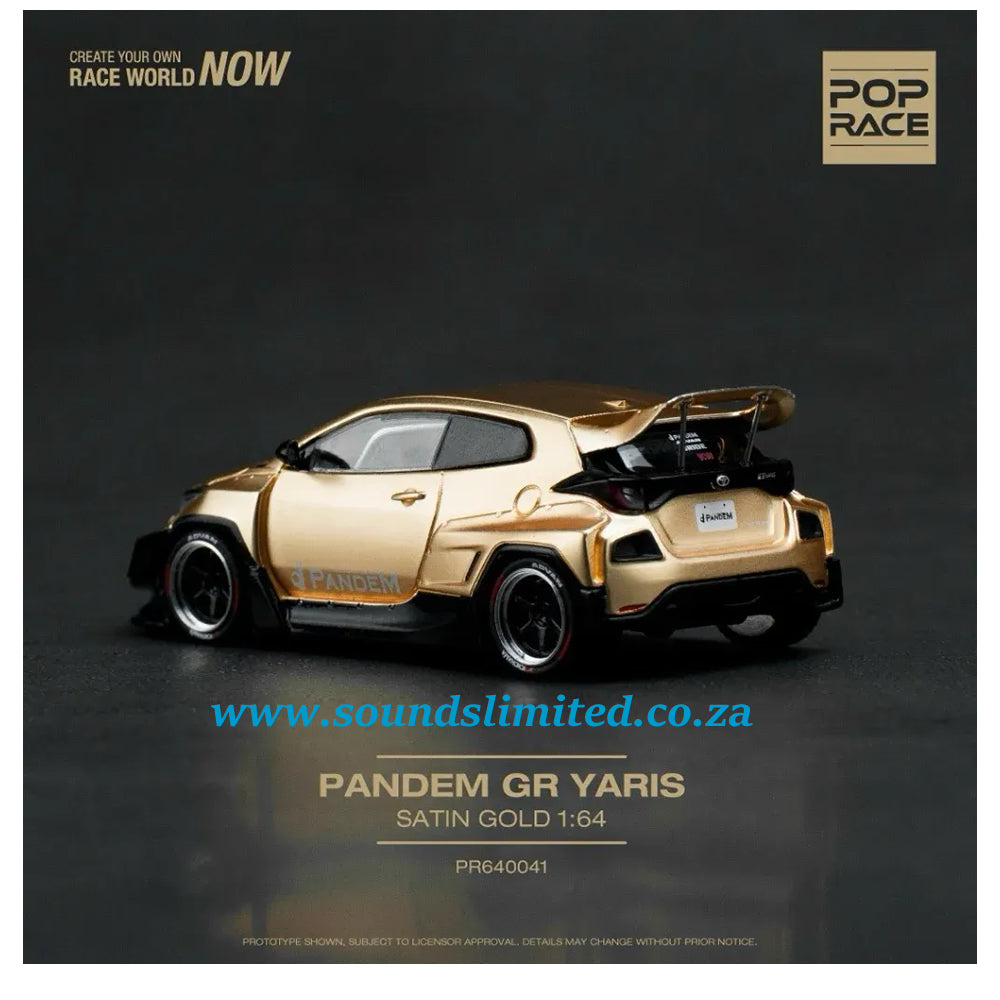 Pop Race 1/64 Pandem Toyota GR Yaris Satin Gold PR64-41