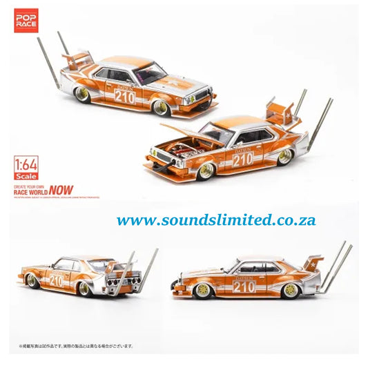 Pop Race 1:64 Skyline C210 Kaido Racer Bosozoku Style (Orange) PR64-26