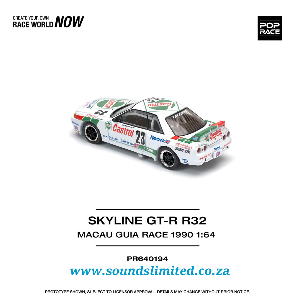 Pop Race Nissan Skyline GT-R R32 #23 Macau Guia Race 1990 Winner PR64-194