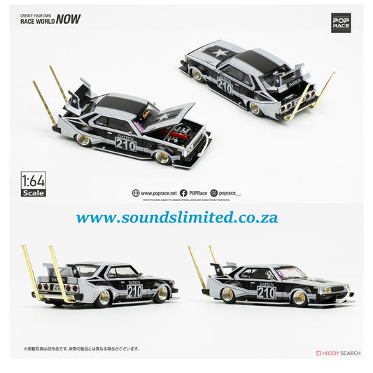 Pop Race Skyline C210 Kaido Racer Bosozoku Style Matt Black 1/64 PR64-73