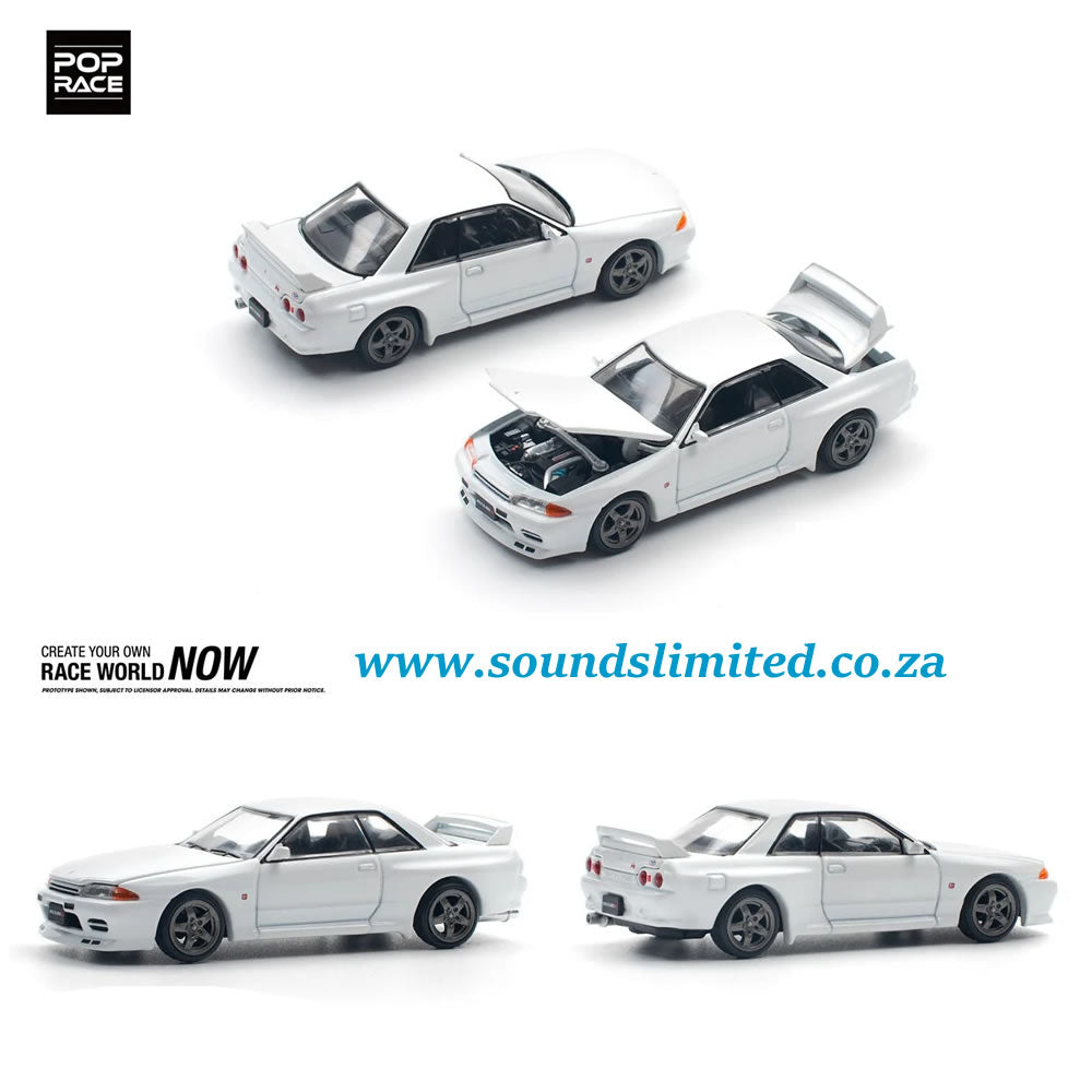 Pop Race Skyline GT-R R32 Crystal White PR64-157