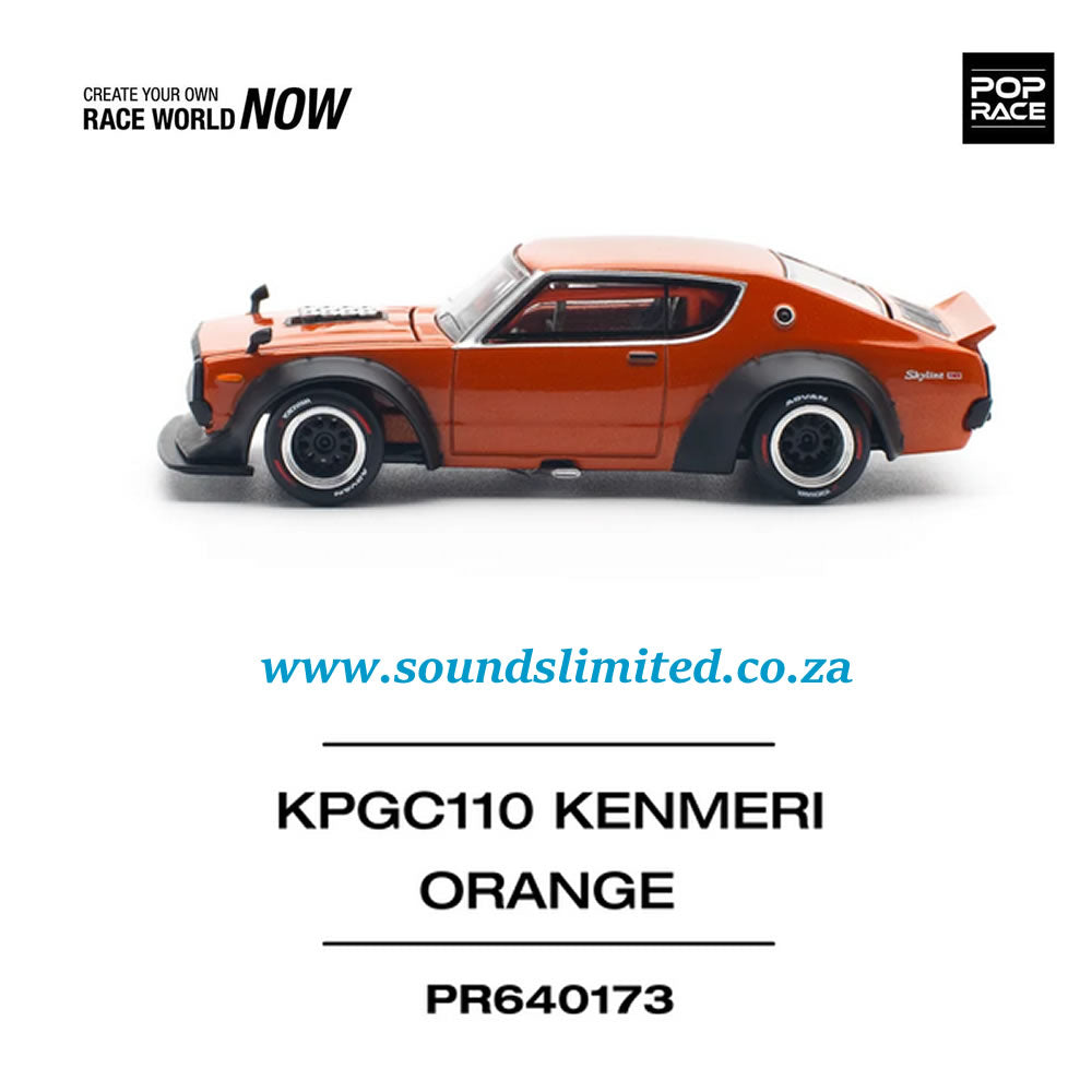 Pop Race Skyline GT-R V8 Drift Kenmeri Orange PR64-173