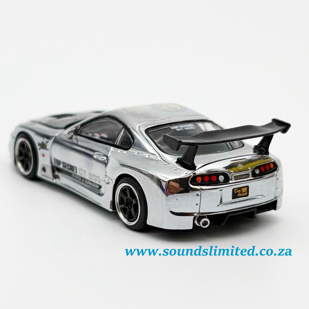 Pop Race Top Secret Toyota Supra GT300 Silver Chrome PR64-325