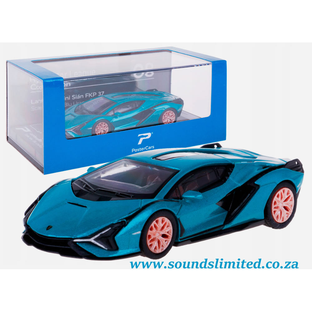 PosterCars Lamborghini Sian FKP 37 Blu Uranus (1/64) #8