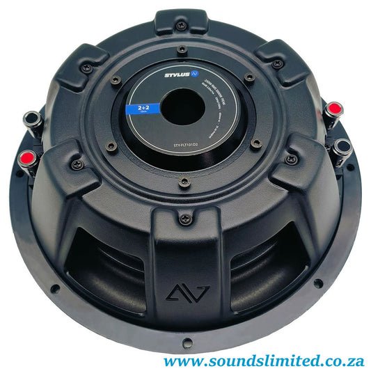 Stylus AV 10" DVC Dual 2 ohm Flat Subwoofer 5000W Peak STY-FLT101D2