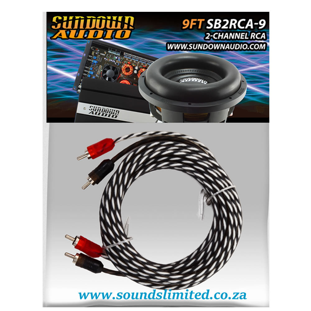 Sundown Audio 9ft SB2RCA-9 2 Channel RCA Cable