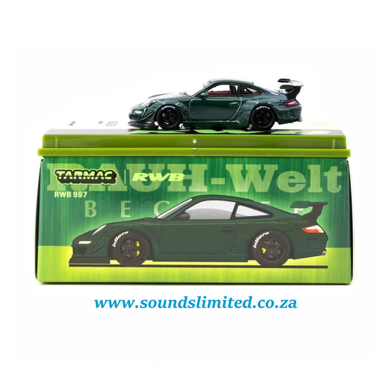 Tarmac Works x RWB Porsche 997 Tsubasa Green 2025 Indonesia Diecast Expo IDE-XII T64-TL057-GR