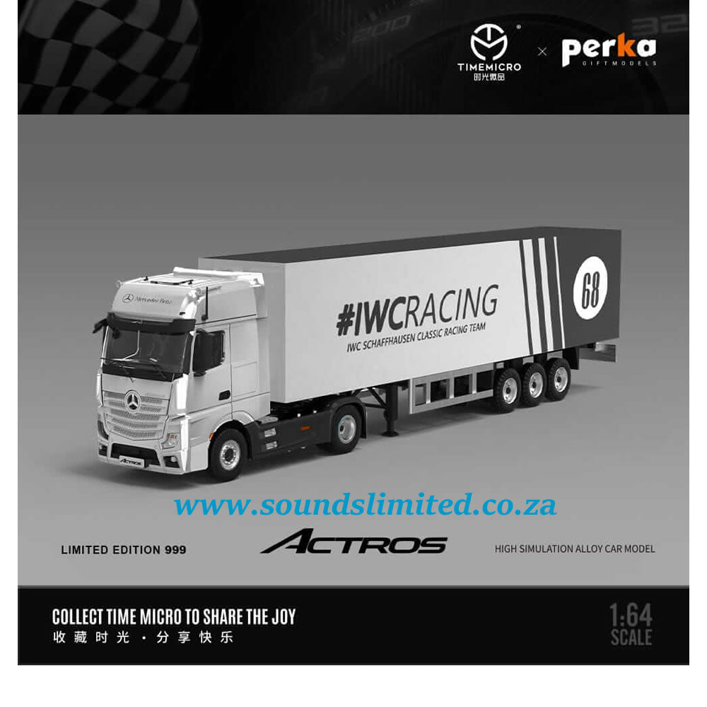 TimeMicro + Perka 1/64 Mercedes-Benz Actros Container Truck White IWC