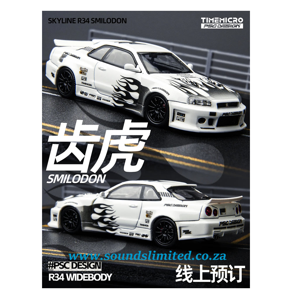 TimeMicro × PSC DESIGN Nissan R34 "Smilodon" Black & White TM648401