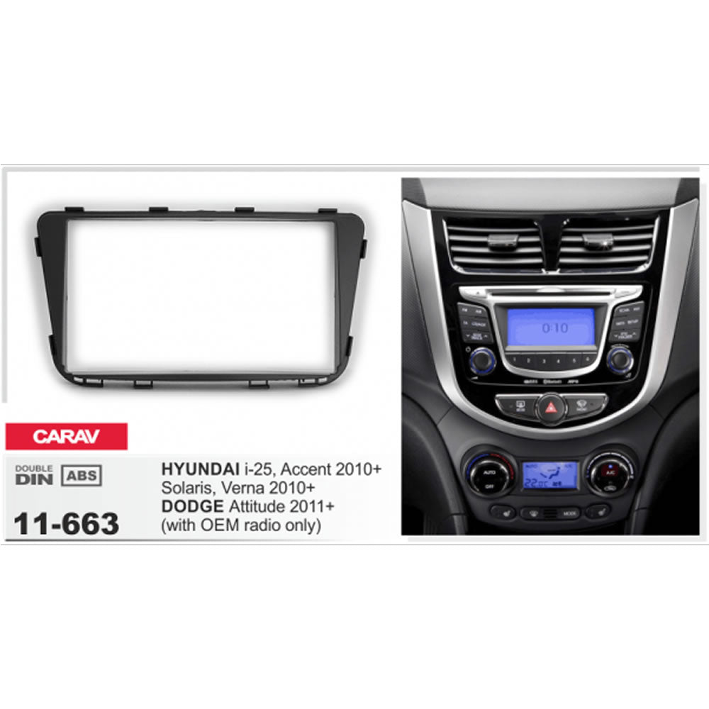 Carav 11-663 Hyundai Accent, I25 Radio Installation Kit (trimplate)