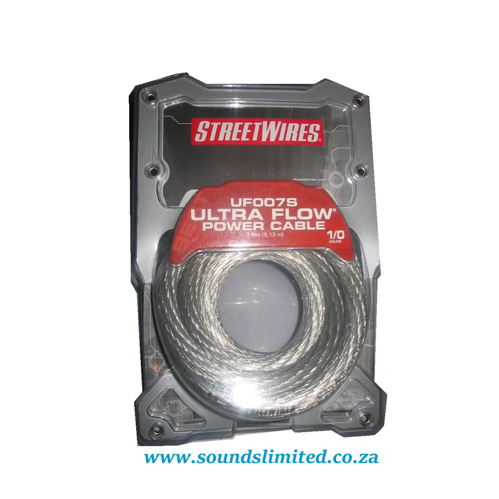 StreetWires UF007S 1/0 AWG Power Cable Clear 7 ft / 2.13m